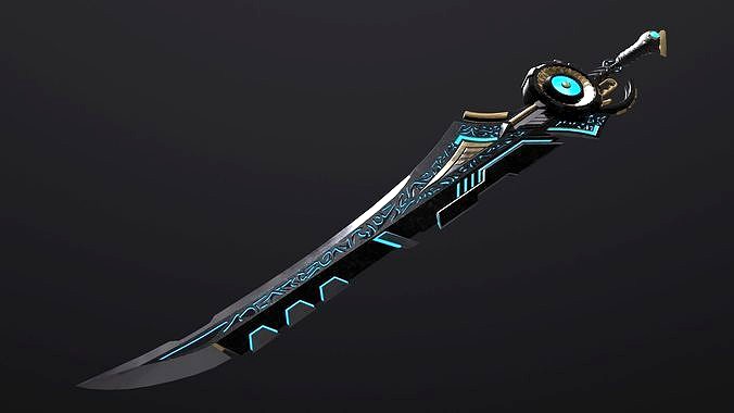 Sci-Fi Low Poly Game ready PBR Sword