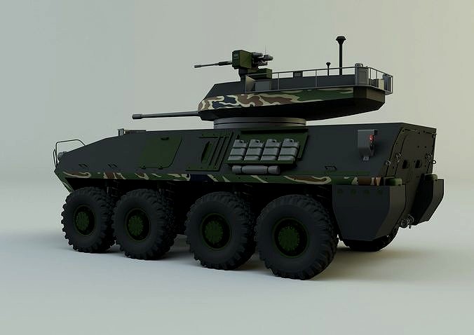 Military vehicle with LAV-25 tires
