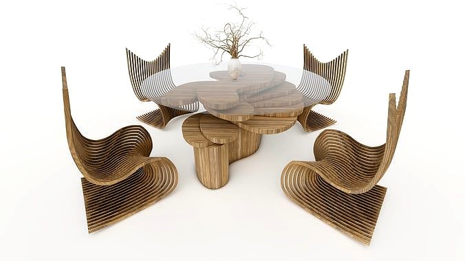 parametric table and 4 chairs