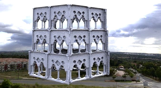 Medieval pillars Alice in wonderland 2 Queens  3D model