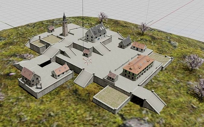 free fire clock tower 3d model for prisma 3d