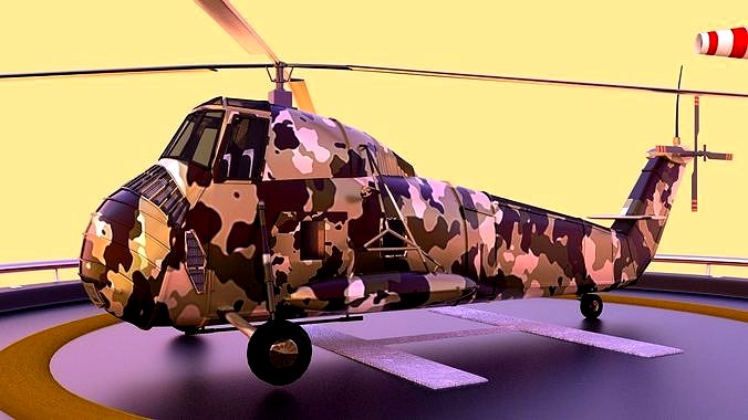 Military helicopter 3D model