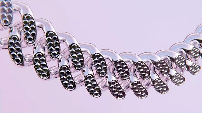 Diamond Link Chain - Modeled Diamonds