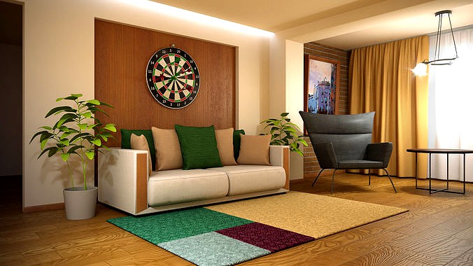 Interior loft-3d model