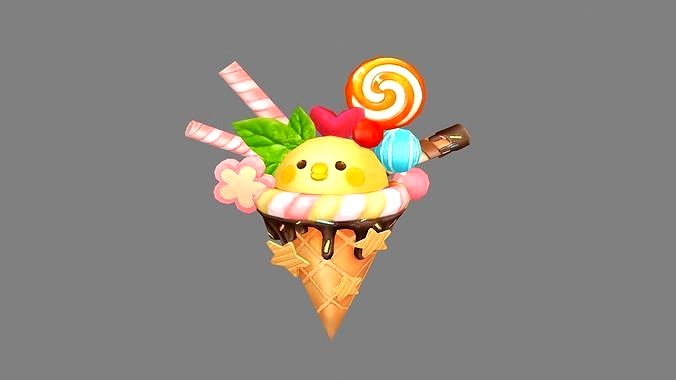 Cartoon chick ice cream