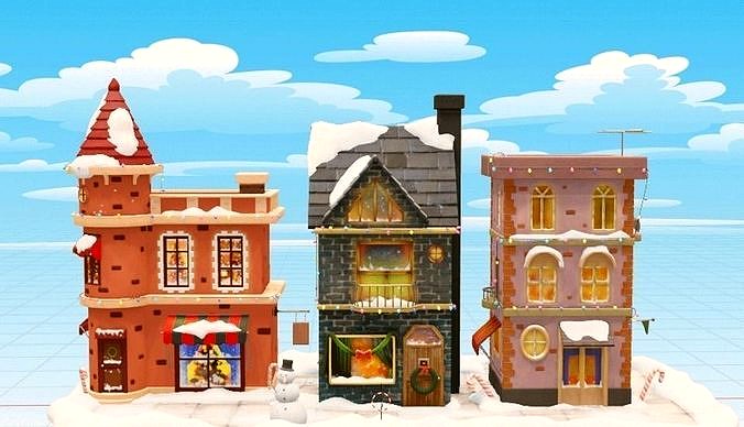 Winter House Snowy Village