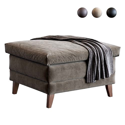 1970s Walter Knoll Leather Ottoman