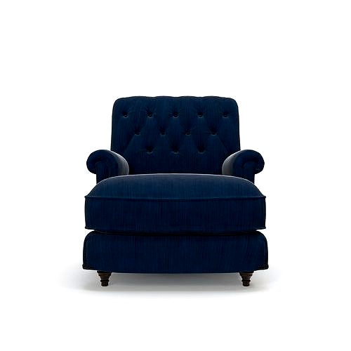 Acton Tufted Club Chair Blue Velvet