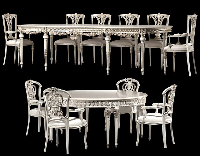 rococo table and chairs set