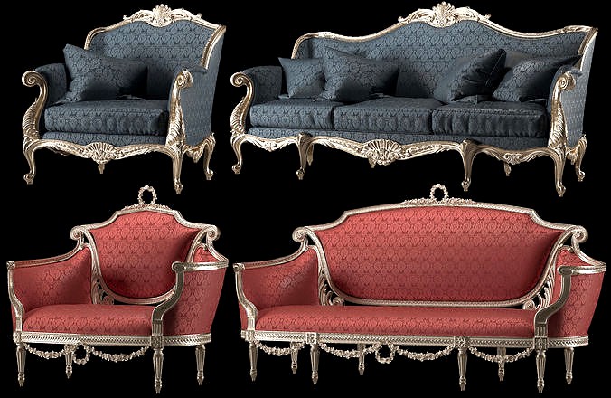 rococo sofa and armchair set