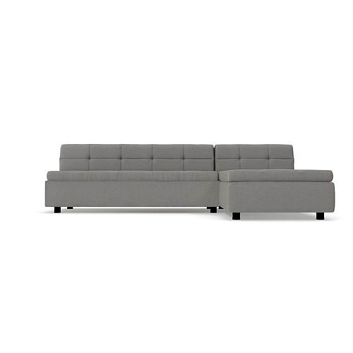 Plateau 2 Piece Storage Chaise Sectional Feather Gray