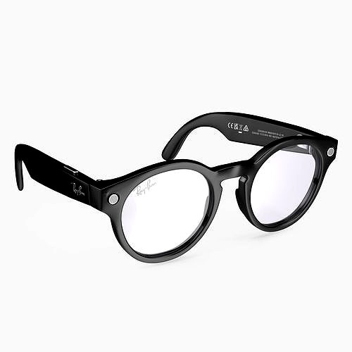 Ray Ban Stories Round Smart Glasses Black Clear