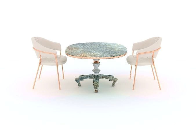 Antic table with chairs