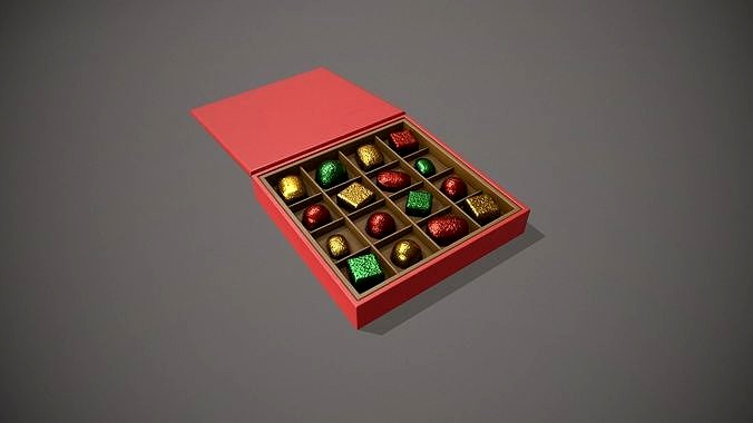 Christmas Red Box of Chocolates in Mixed Colour Foil