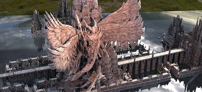 Dantes Inferno Angel Statue collection  Hell scape architecture
