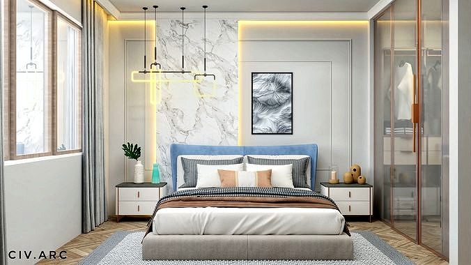 Modern bedroom interior concept