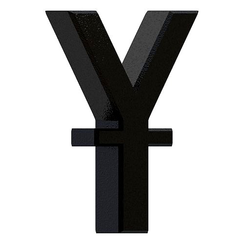 Chinese Yuan Currency Symbol Plastic