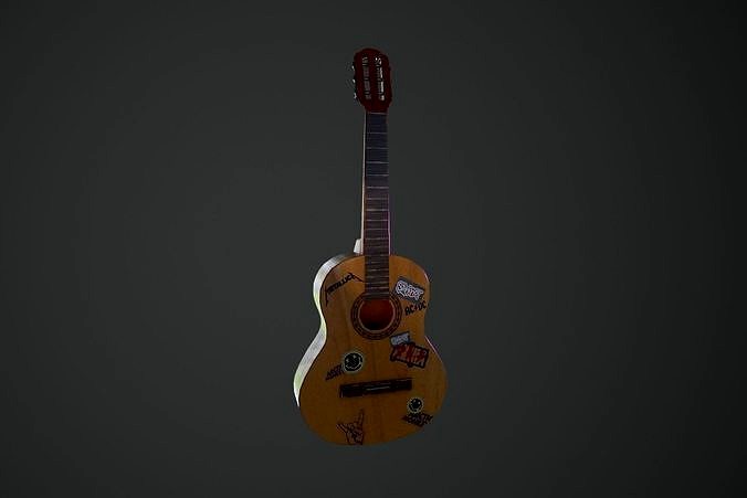 Guitar with stickers