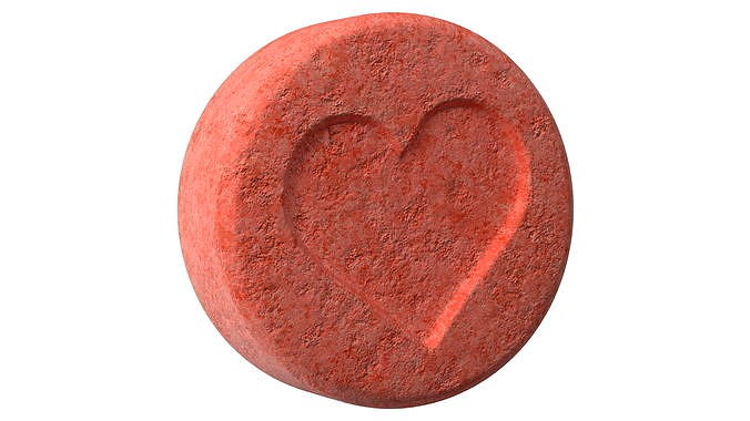 MDMA Ecstasy Tablet with Heart Imprint