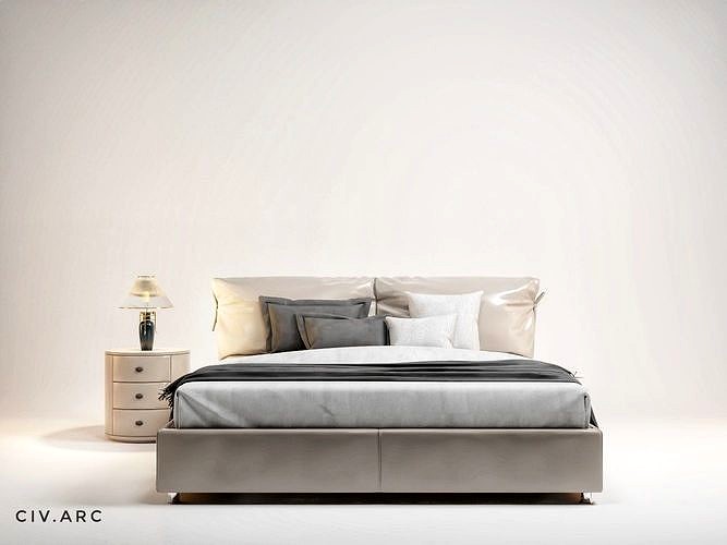 Minimalist grey bed design