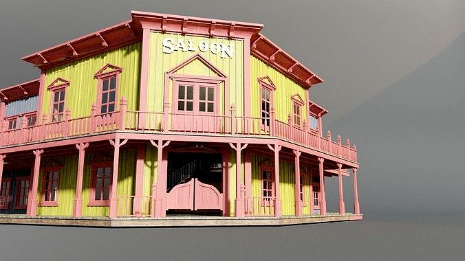 american wildwest cowboy saloon town building