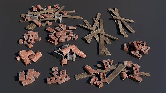 Debris piles Low-Poly 3d models