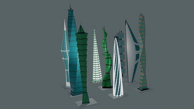 Towers Low Poly 3D Models