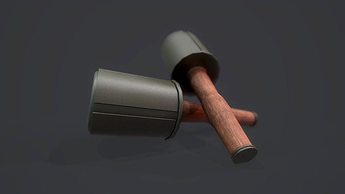 Stielhandgranate Grenade - Models and Textures Low-poly