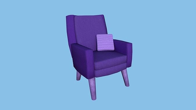 Purple Armchair Pillow - Furniture Interior Design