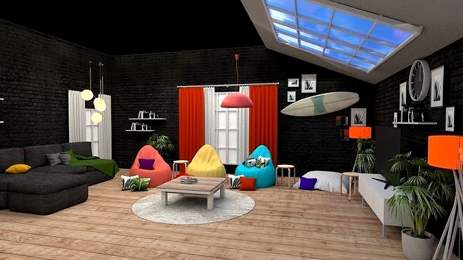 TV Studio Room 3D model interior