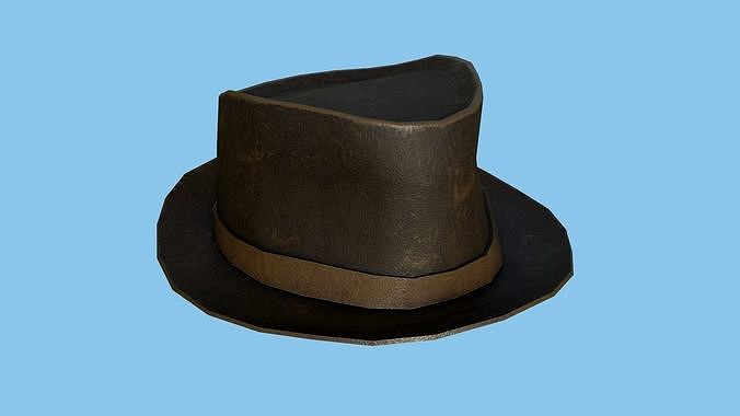 Rust Leather Trilby Hat - Character Design Fashion