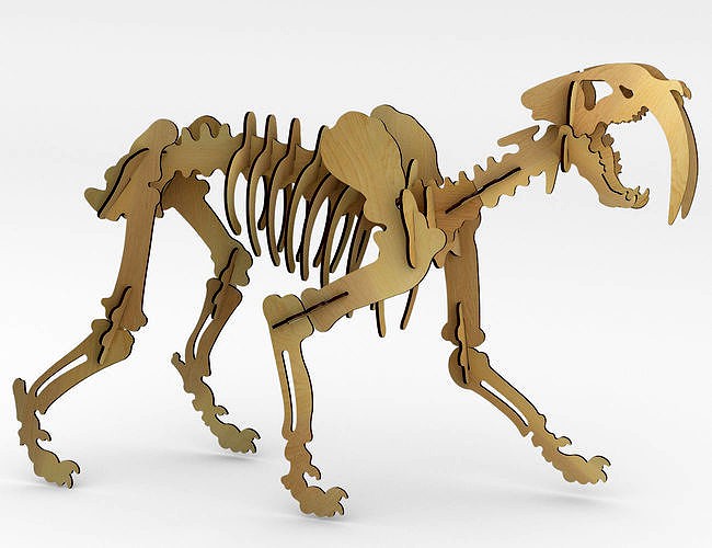 Tigre Dientes de Sable- smilodon - rompecabezas 3D puzzle | 3D