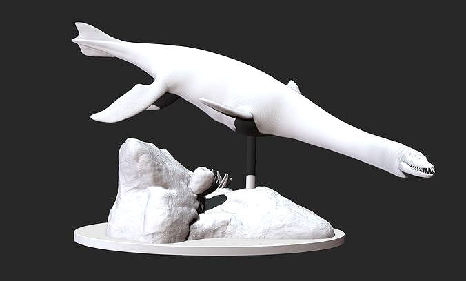 Plesiosaurus with Base | 3D