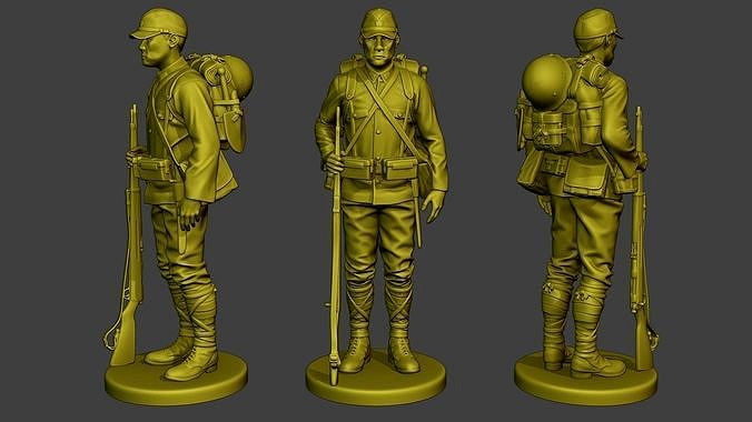 Japanese soldier ww2 Attention2 J1 | 3D