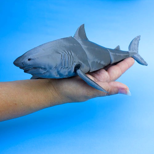 Great White Shark Articulated Print-in-Place | 3D