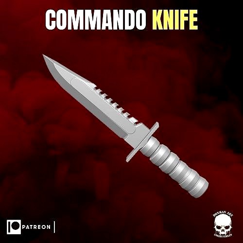 Commando Knife for action figures | 3D