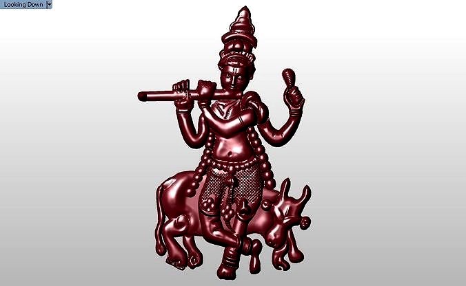 lord krishna pendant Hindu God | 3D