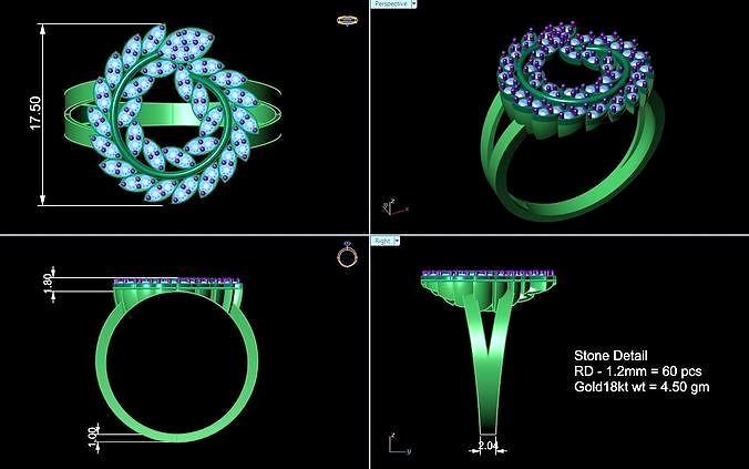 RING olive branch  | 3D