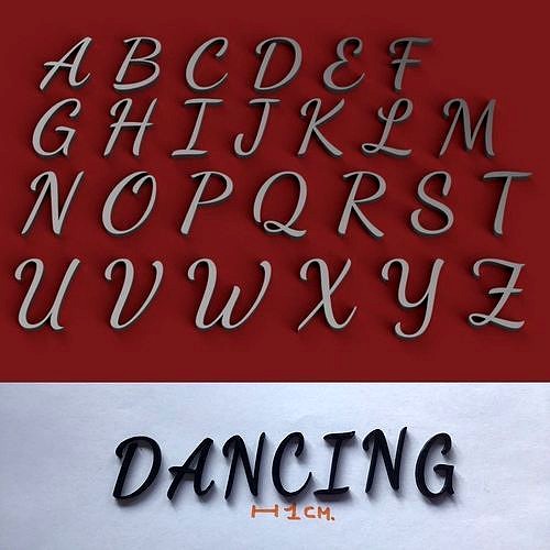 DANCING uppercase and lowercase 3D Letters STL FILE  | 3D
