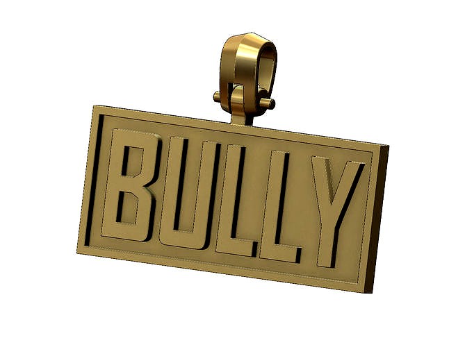 Bully rectangular hip hop pendant  | 3D