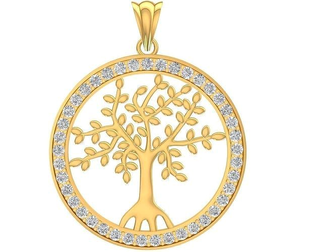 luxury diamond tree of life pendant 3083 | 3D