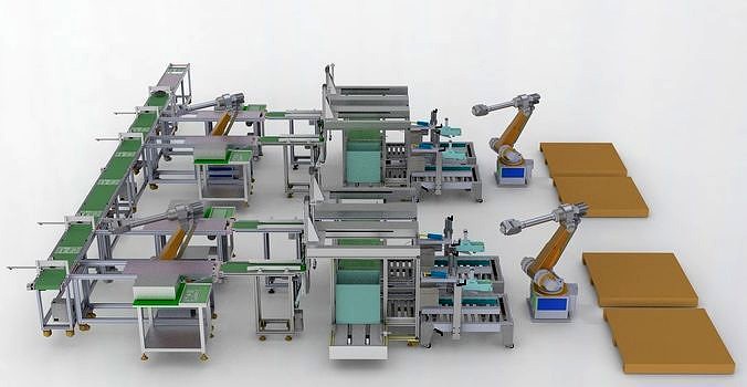 Pcb board loading package stacking conveyor line