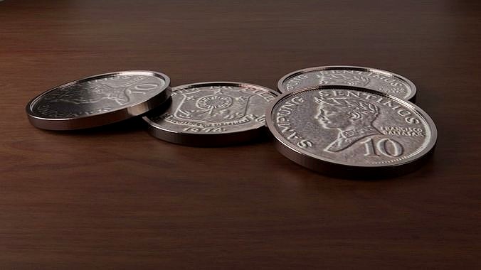 Philippines 3d Ten Centavos money coin 3D model
