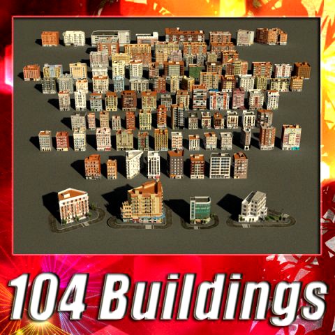 104 Buildings Collection 3D Model