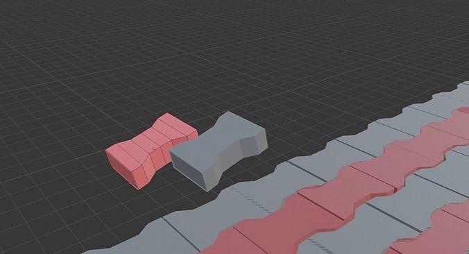 Paving coil 3D model paver blocks