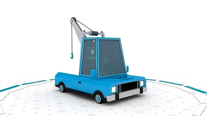 Crane - Low poly cartoon car