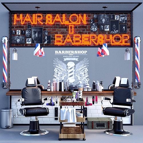 3D Model Hair Salon