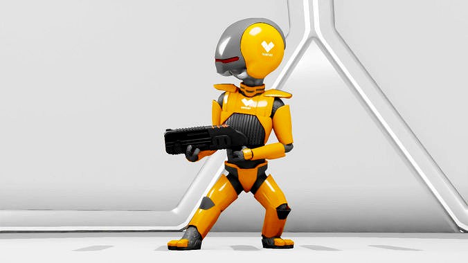 Alien trooper rigged character