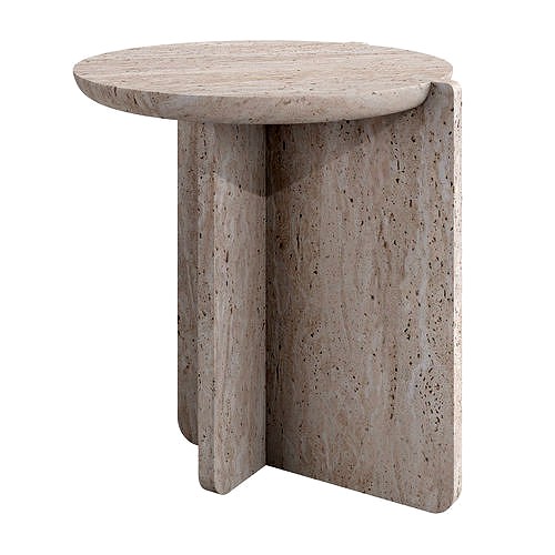Notch travertine side table by Maami Home