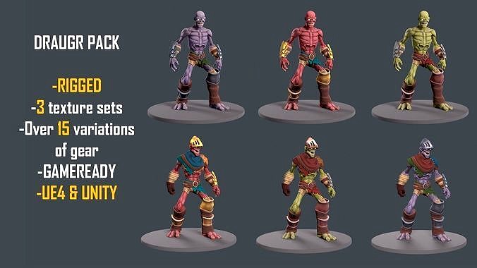 Zombie soldier stylized pack for games